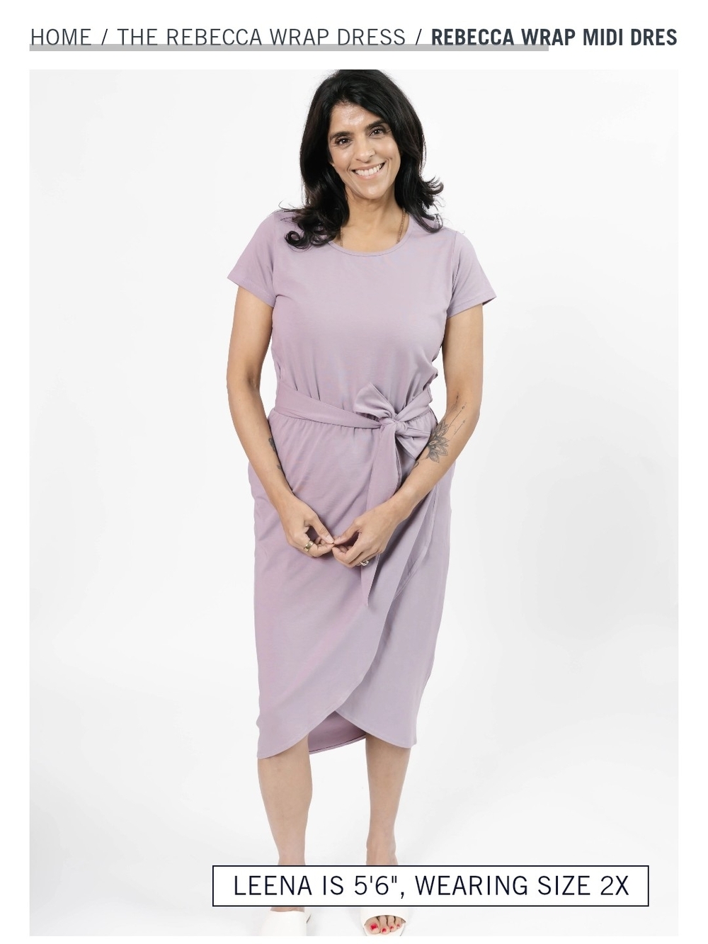 Smash+Tess Wrap Midi Dress in Lavender Pink